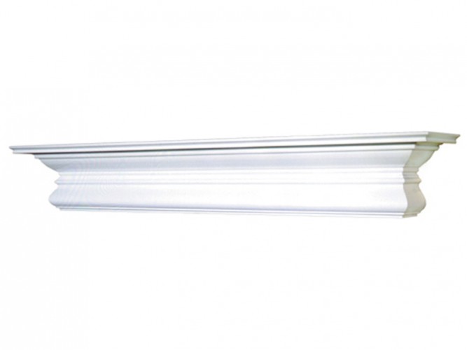 Fancy style shelf with multiple lines underneath.