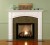 Beautiful crown molding across the header with an outset wood arched frame.