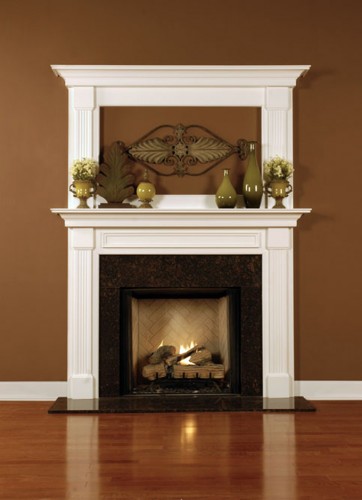 Any of our fireplace mantels can come with an over-mantel.