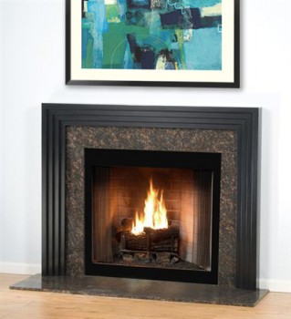 The Urban fireplace is shown here without the shelf.