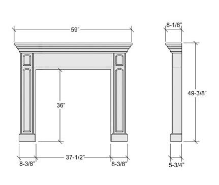Alexandria Stone Mantel Illustration Diagram