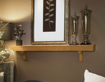 Compliment your walls or fireplace with a custom Bellemy mantel shelf.  Corbels included, but shipped unattached.