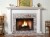 A detailed center piece adds that special touch to this fireplace.