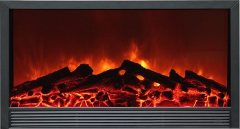 The SD14 58"  Electric Fireplace features electric 'flame' technology for realism.  This fireplace also features an fan assisted space heater (5,000 Btu's at High and 2,500 Btu's at Low) and a multi-function hand-held infrared remote control.  Insert this fireplace into a cabinet, a cabinet-style mantel or into the wall.