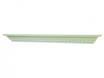 Dentil molding near the bottom of the mantel shelf
