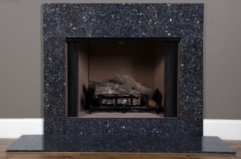 Installed picture of the Blue Pearl granite facing.