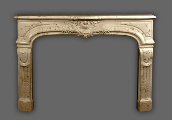 The Fontaine marble mantel comes in a variety of colors.
