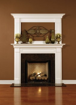 Any of our fireplace mantels can come with an over-mantel.