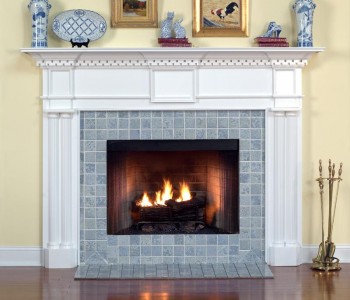 The detail of the Columbia fireplace is what makes it an excellent example of a formal Traditional Colonial design.