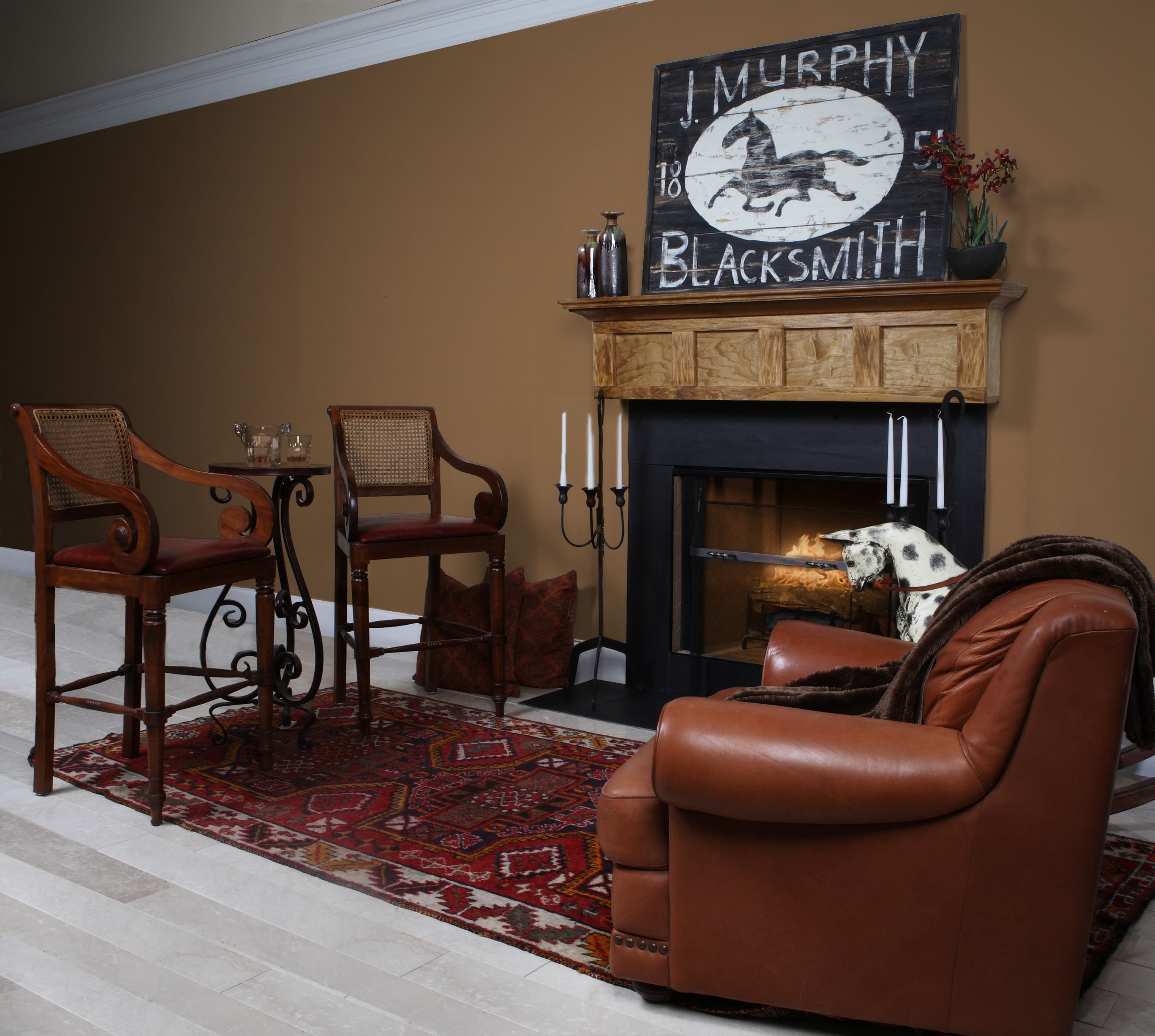black cleft slate fireplace surround facing