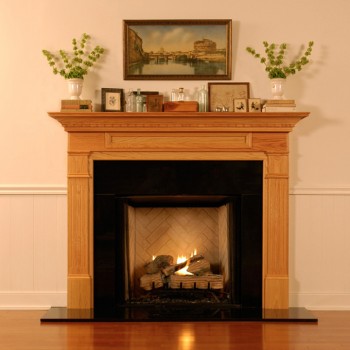 Absolute Black Granite fireplace surrounds go well with almost any color or mantel style.